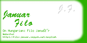 januar filo business card